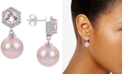 Macy's Pink Cultured Freshwater Pearl (9mm) & Multi-Gemstone (1/5 ct. t.w.) Drop Earrings in Sterling Silver